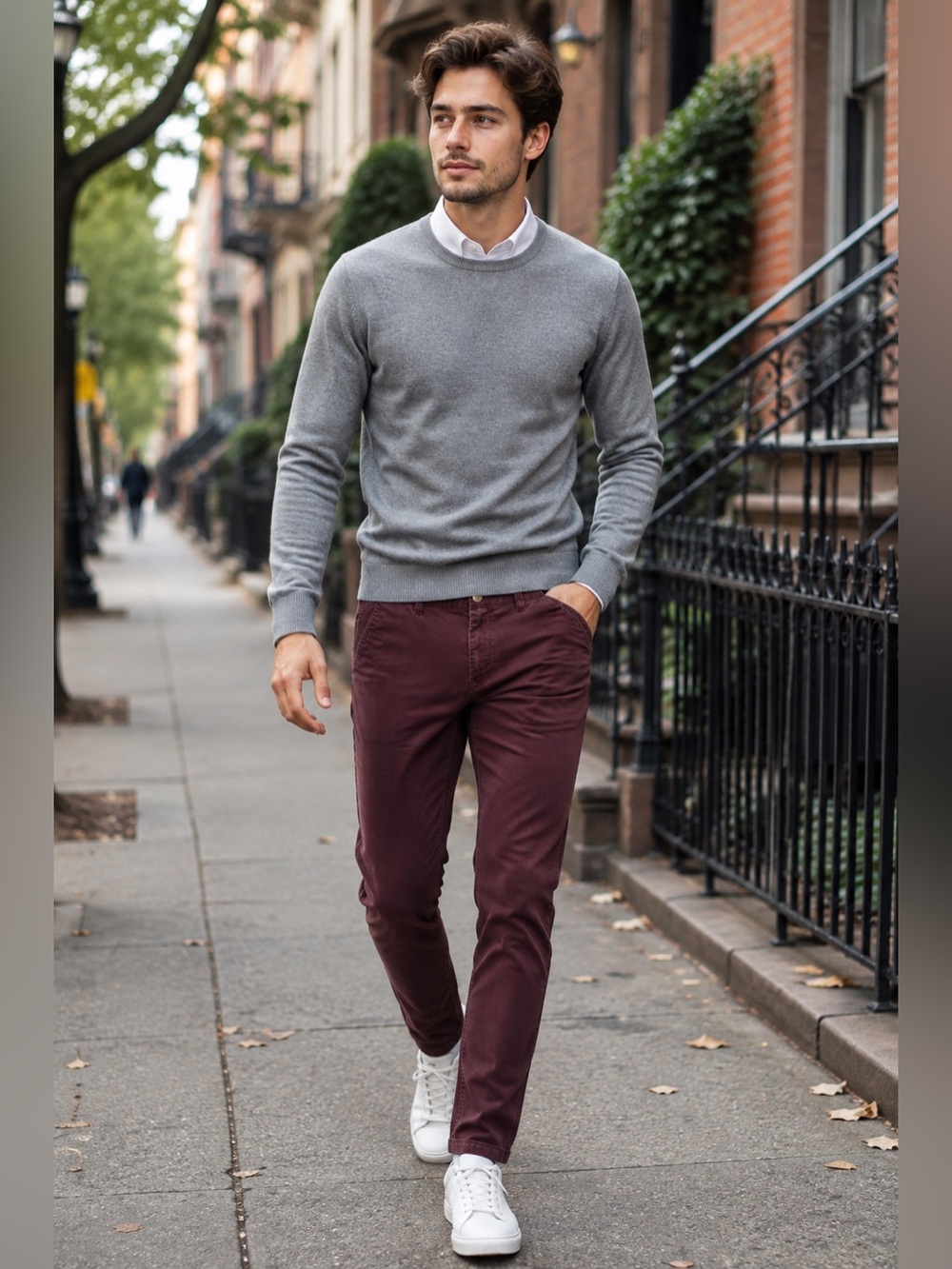 NEW BONOBOS Pants Men 31x30” Chino Slim Straight Burgundy Cotton Stretch Preppy